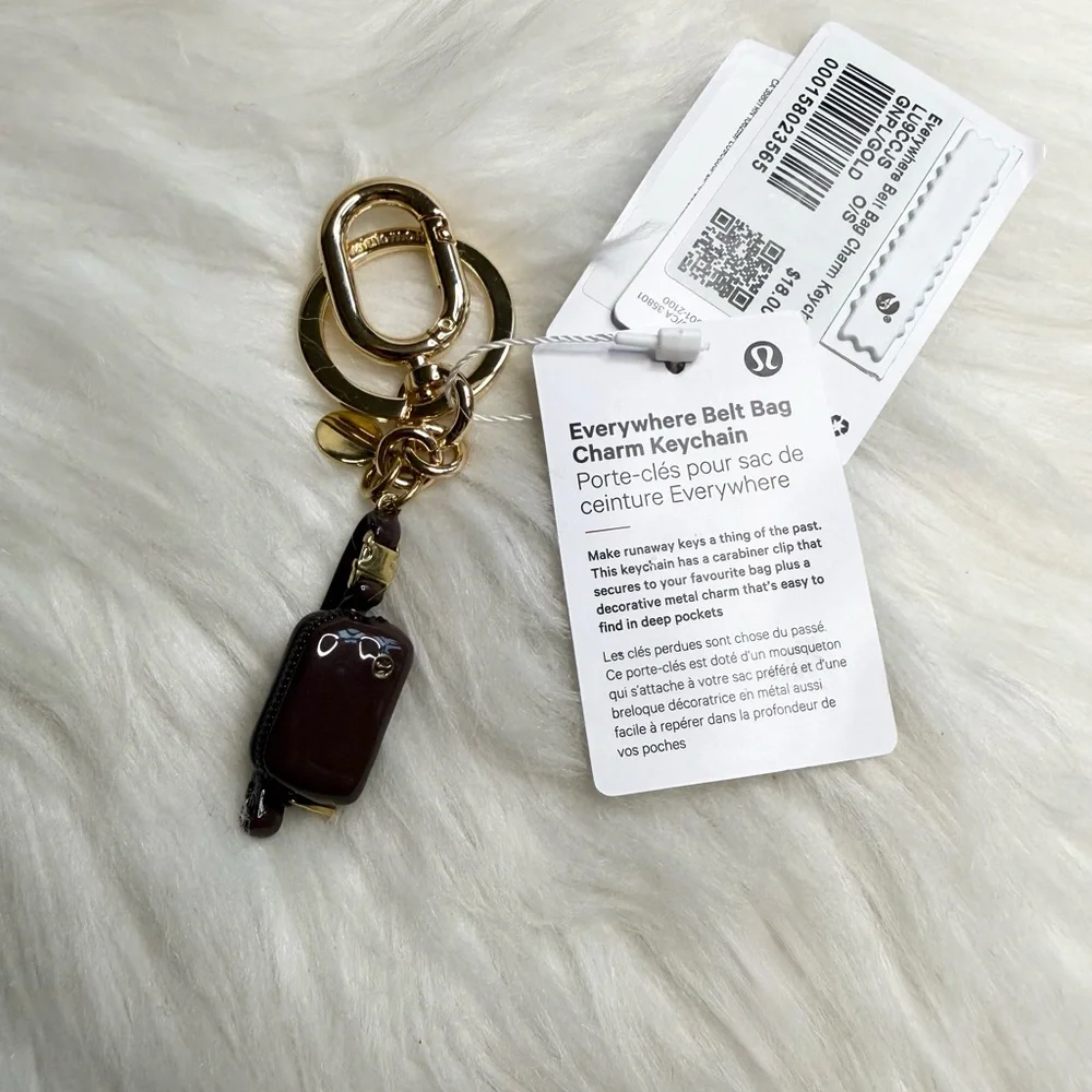 Lululemon Everywhere Belt Bag Charm Keychain GNPL Gold NWT